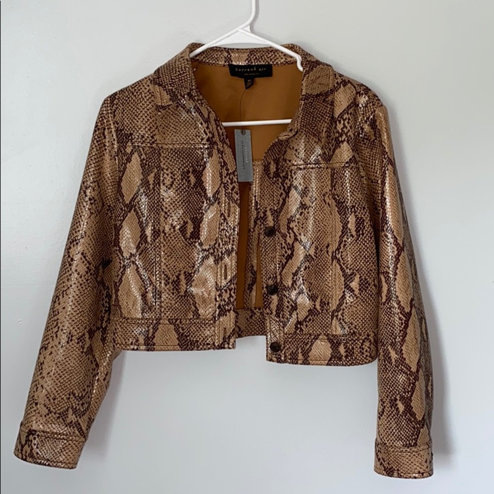 NWT ANTHROPOLOGIE Python Trucker Jacket